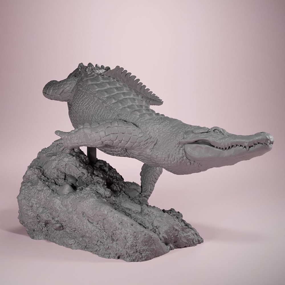 3D Printing Jobs - التمساح الأمريكي السباحة الموقف 3D المطبوعة