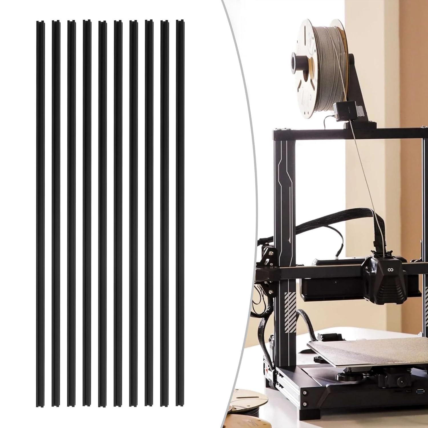 10 قطع من قضبان الألمنيوم السو - مراجعة 3D Printer Enclosure Frame وسعره